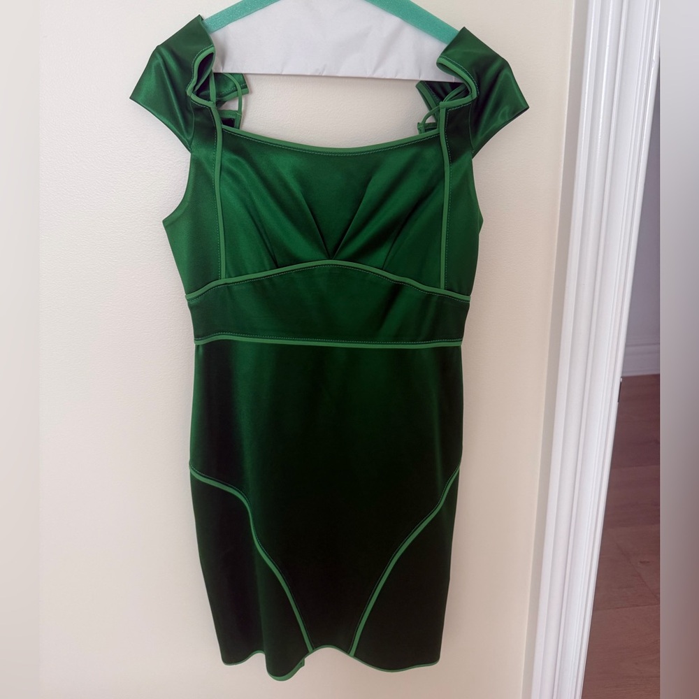 Zac Posen Emerald Green Cap-Sleeve Sheath Dress